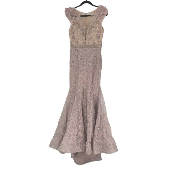 Mac Duggal Embroidered Illusion Appliqued Bodice Trumpet Gown 79368, Beaded - Picture 3 of 15